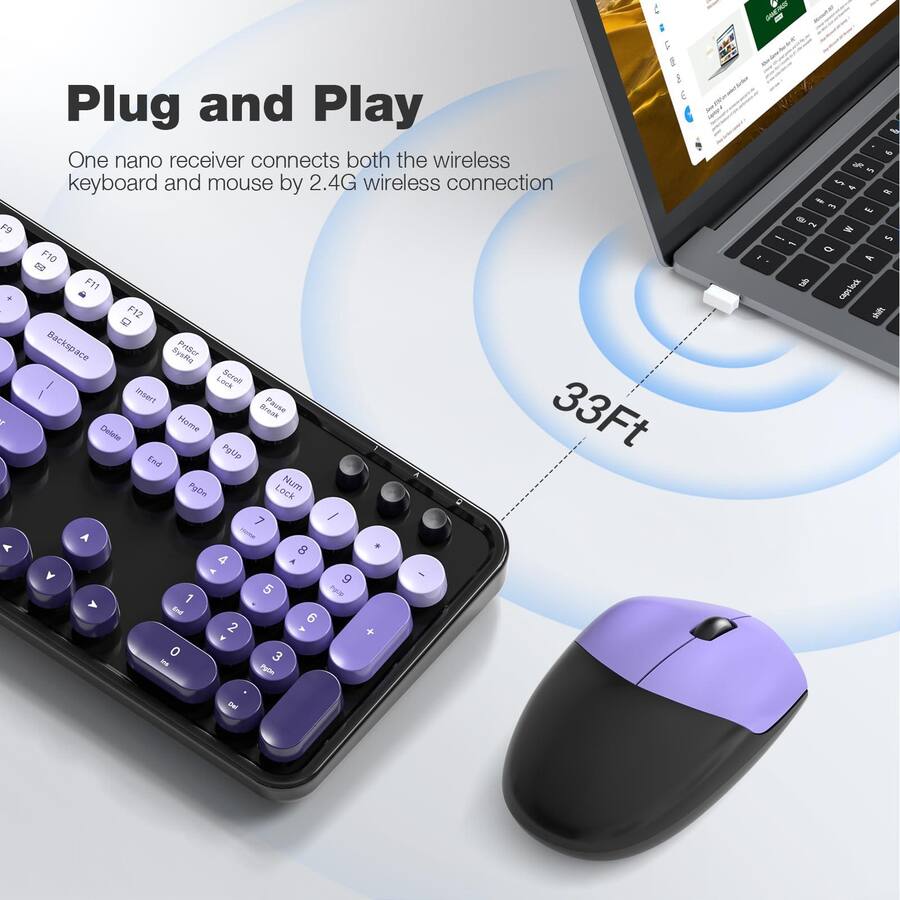 COTTAGE And Mouse Combo Full sized Colorful Usb 2 Receiver Plug Play ...