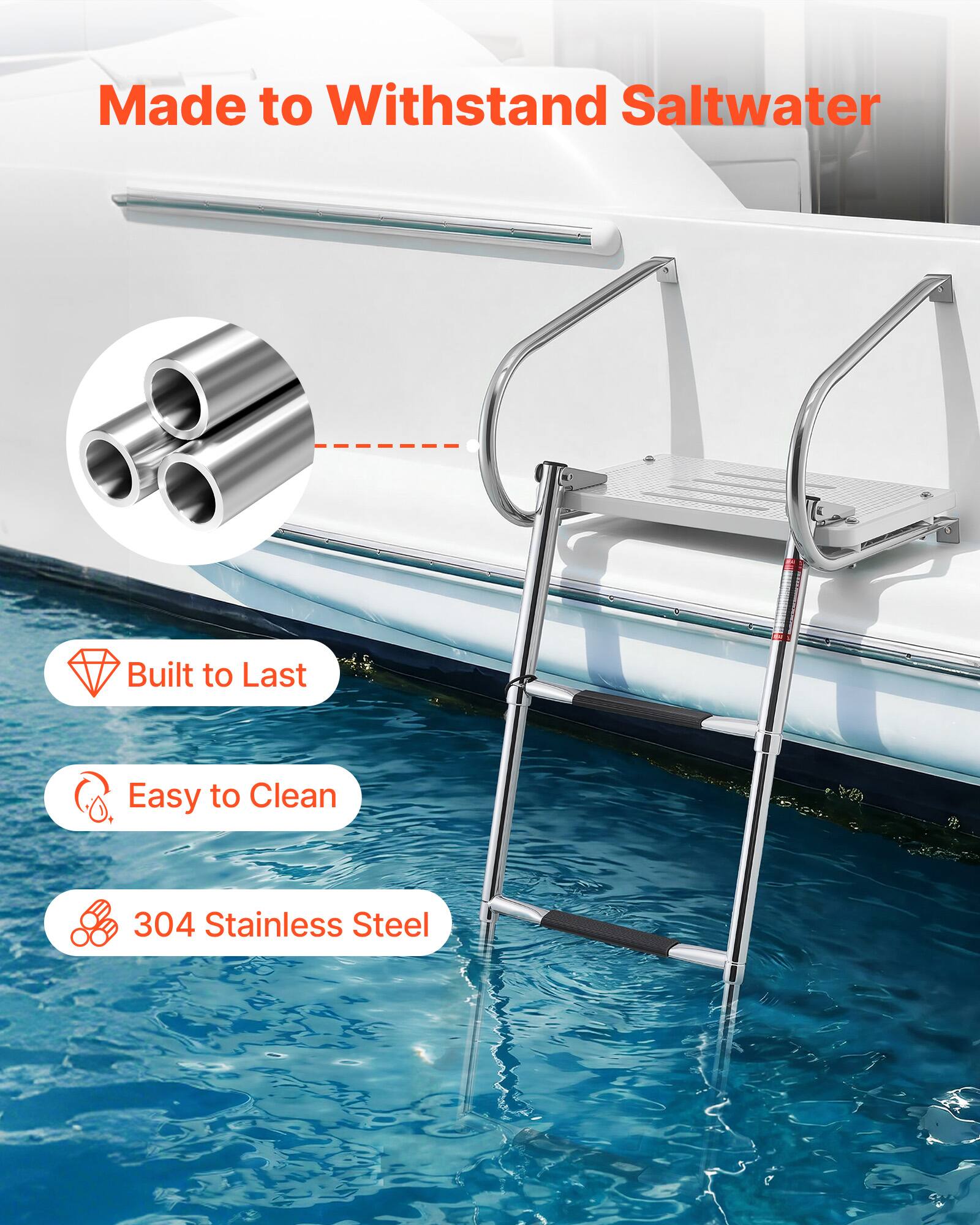 Made to Withstand Saltwater  
Built to Last  
Easy to Clean  
304 Stainless Steel