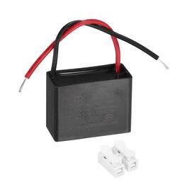 Unique Bargains - 3uF CBB61 Ceiling Fan Capacitor, AC 450V 2 Wires with Terminal Blocks for Pump Motor Generator Blower - Black