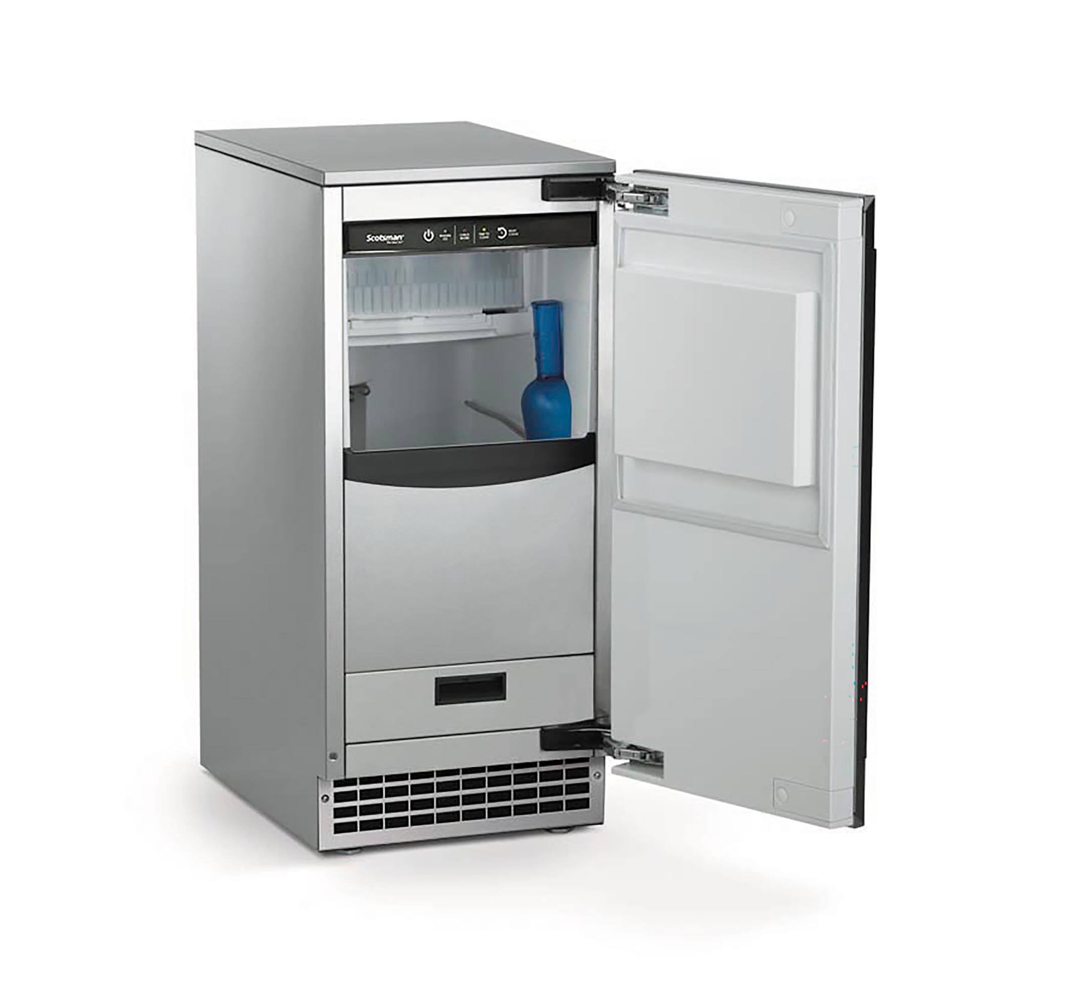 Alt View 1. Scotsman - 65 lb Built-in Panel Ready Indoor and Outdoor Rated Gourmet Top Hat Clear Ice Machine with Pump - Panel Ready.