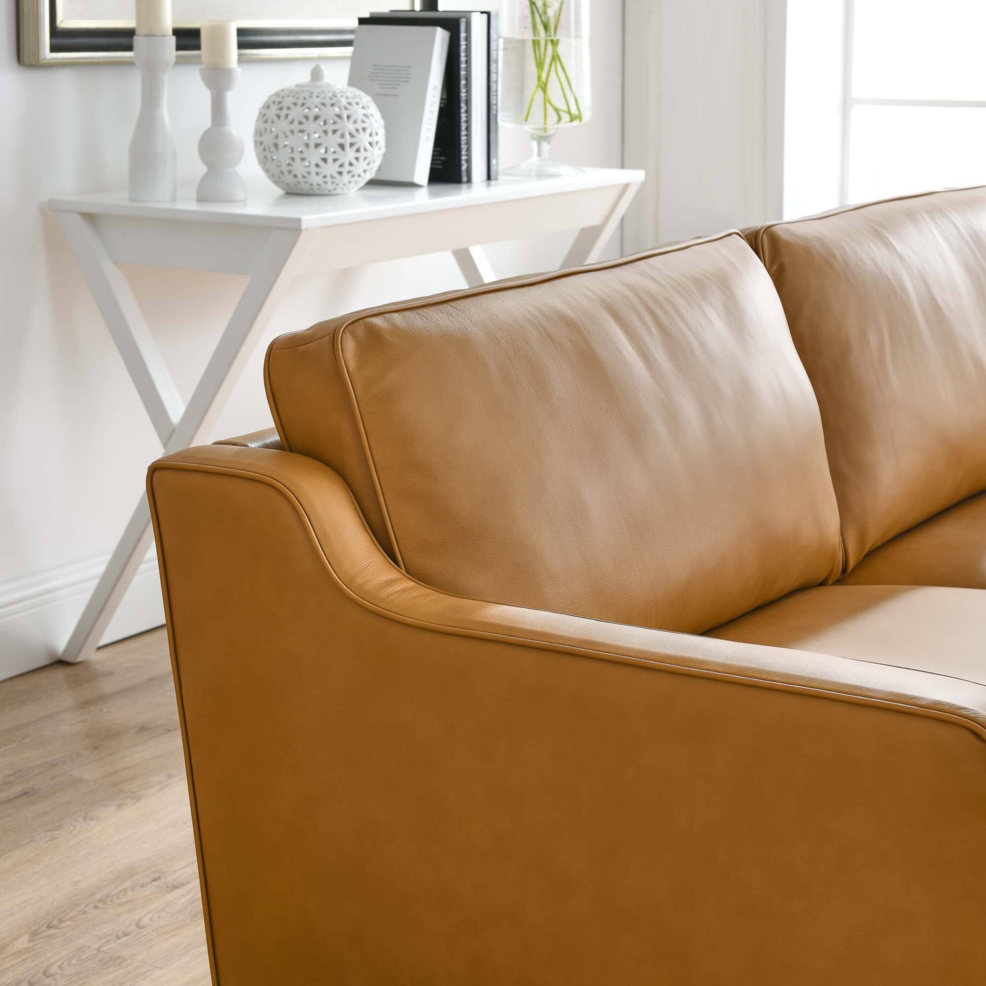 Alt View 4. Modway - Impart Genuine Leather Sofa by Modway - Brown.