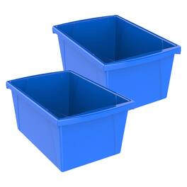 Storex - Medium Classroom Storage Bin, Blue, Pack of 2