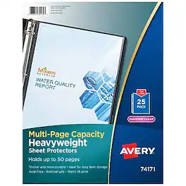 Avery - Heavweight Sheet Protectors, 8-1/2" x 11", 25/Pack - Diamond Clear
