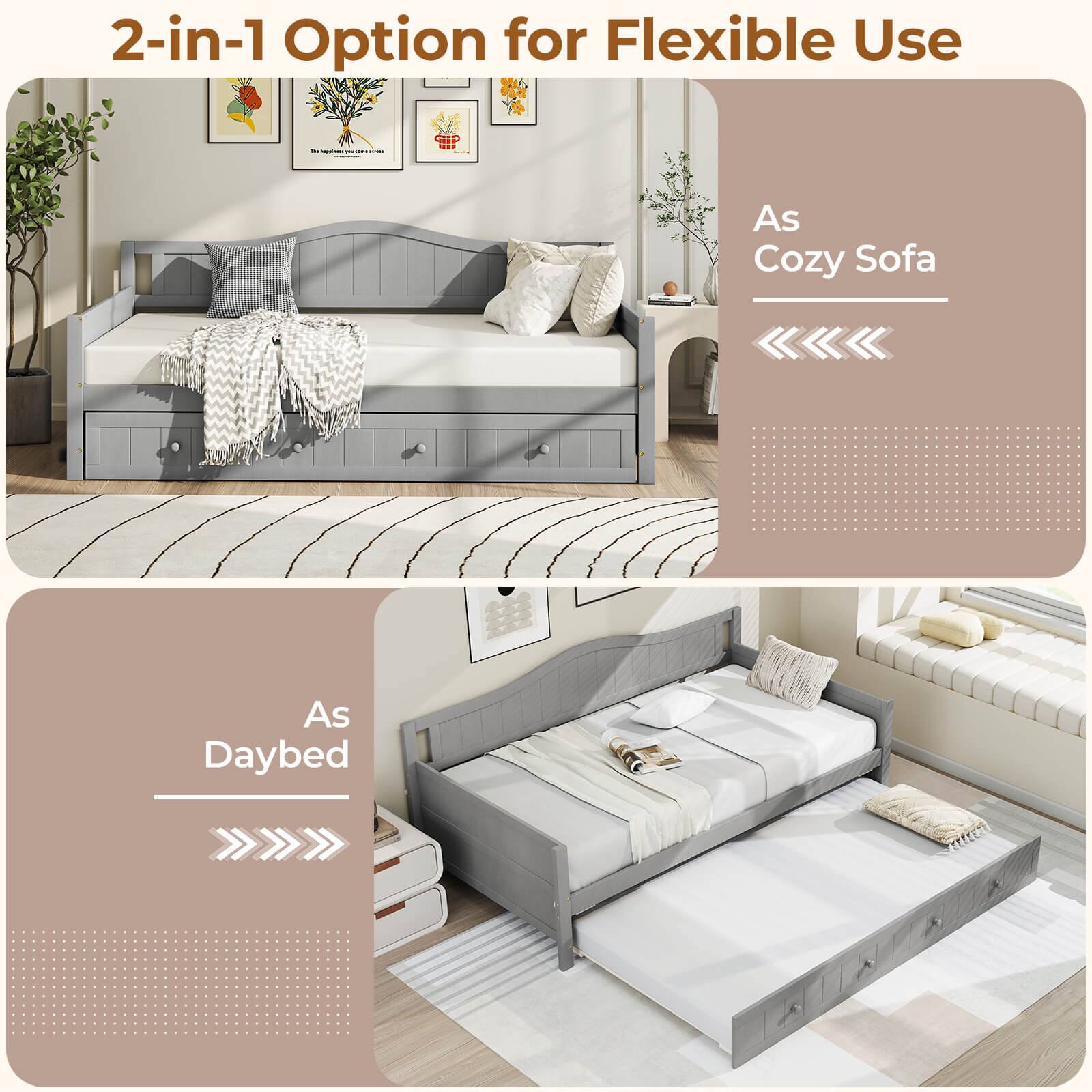 2-in-1 Option for Flexible Use: As Cozy Sofa or Daybed