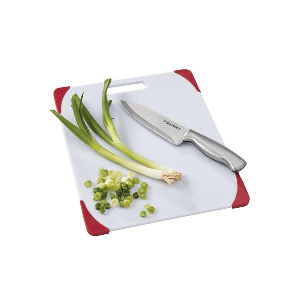 Angle. Farberware - Nonslip Cutting Board - White - White.