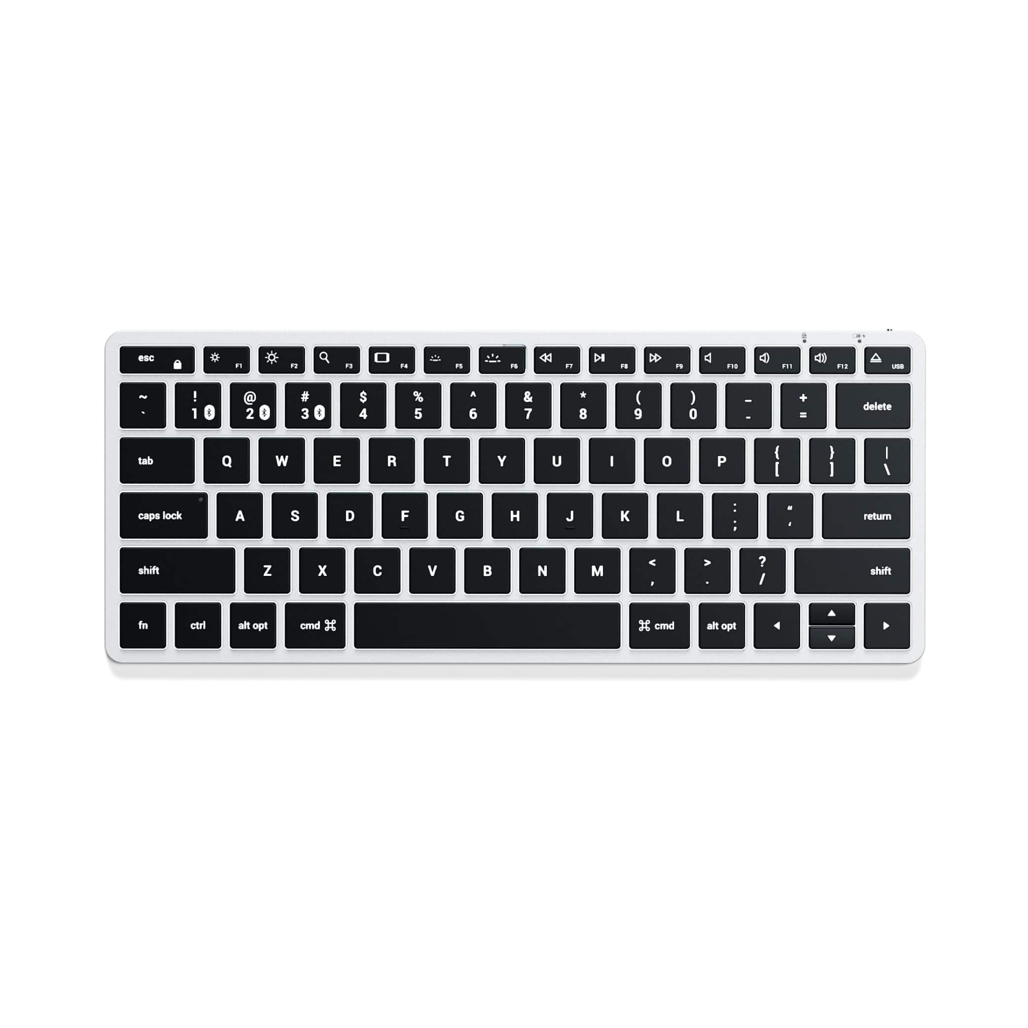 Satechi - Slim X1 Bluetooth Backlit Keyboard - Illuminated Keys & Multi-Device Sync for Mac - Silver