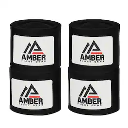 Amber Sporting Goods - Amber Fight Gear Mexican Style 200" Handwrap, MMA/Boxing, 10 Pairs - Black