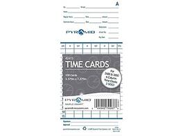 Pyramid Time Systems - Pyramid Time Cards for 2600, 2650, 2650Pro, 6200 and 6400 Time Clocks, 100/Pack (42415) - White