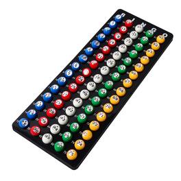 GSE Games & Sports Expert - Bingo Game Master Board and 7/8" Multi-Color Plastic Bingo Balls with Easy Read Window (Black)