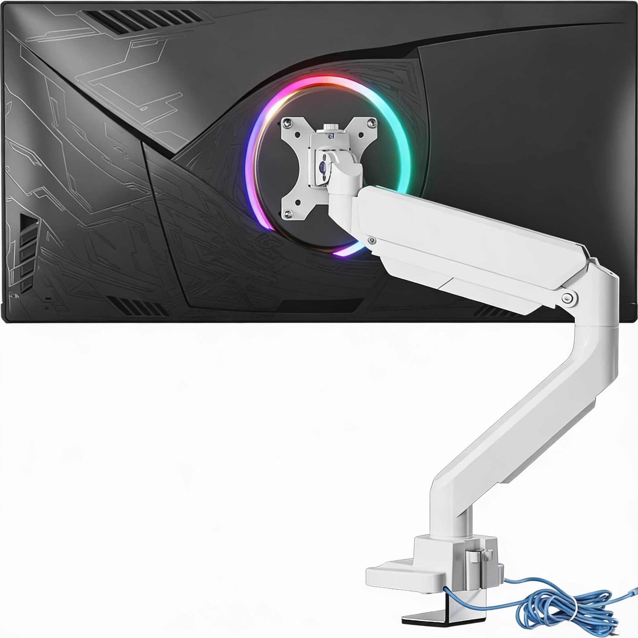 White M-Ultrawide Single Arm 17x11 inch