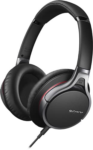 Front. Sony - Over-the-Ear Headphones - Black.