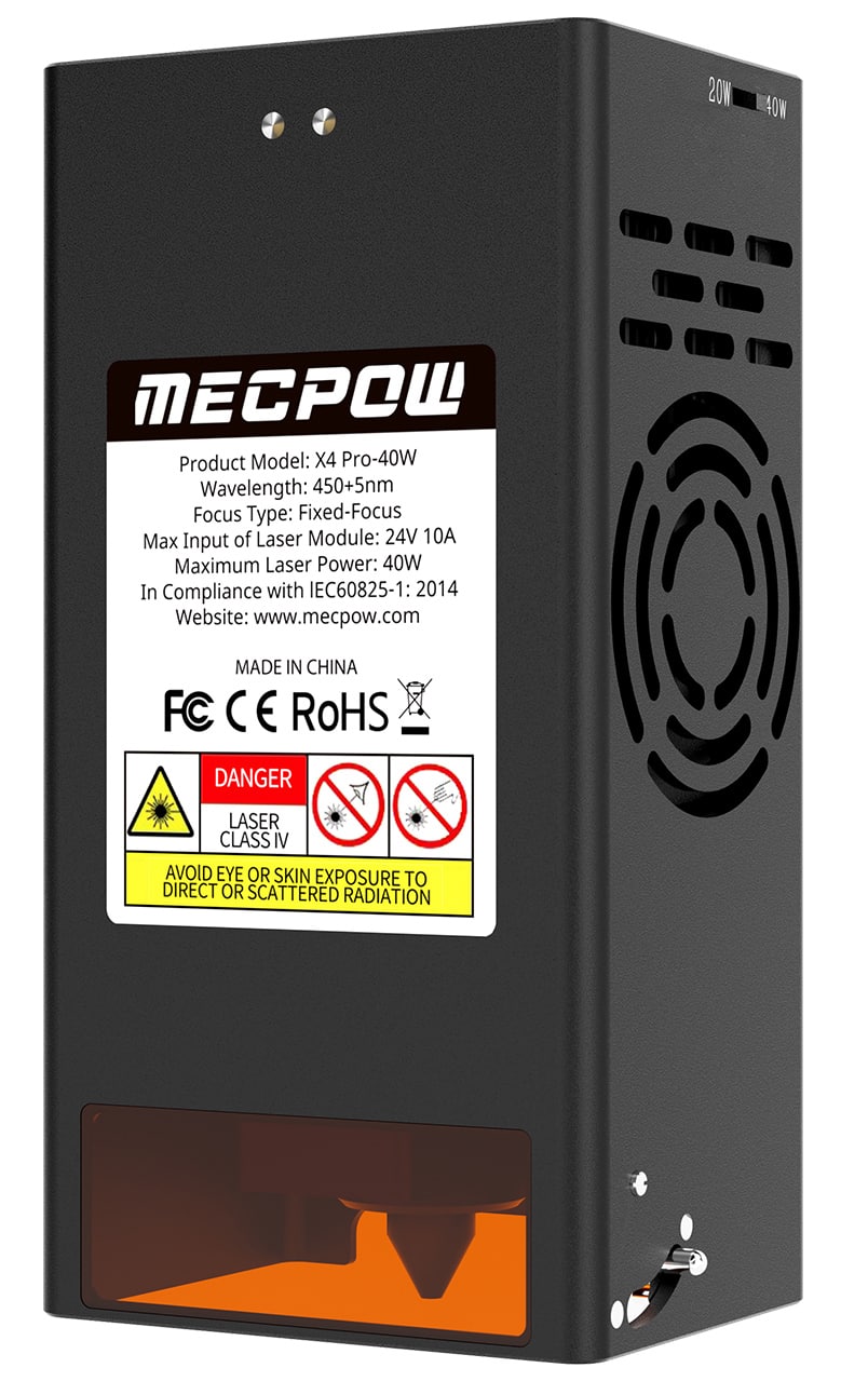 Mecpow - B40W Laser Engraver Module, 40W & 20W Laser Head for Powerful Cutting, FAC Compressed Spot - Black