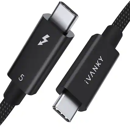 Front. iVANKY - IVANKY | Intel Certified | Thunderbolt 5 Cable 3.3ft, up to 120Gbps and 240W, Premium Braided Thunderbolt Cable 80Gbps,.
