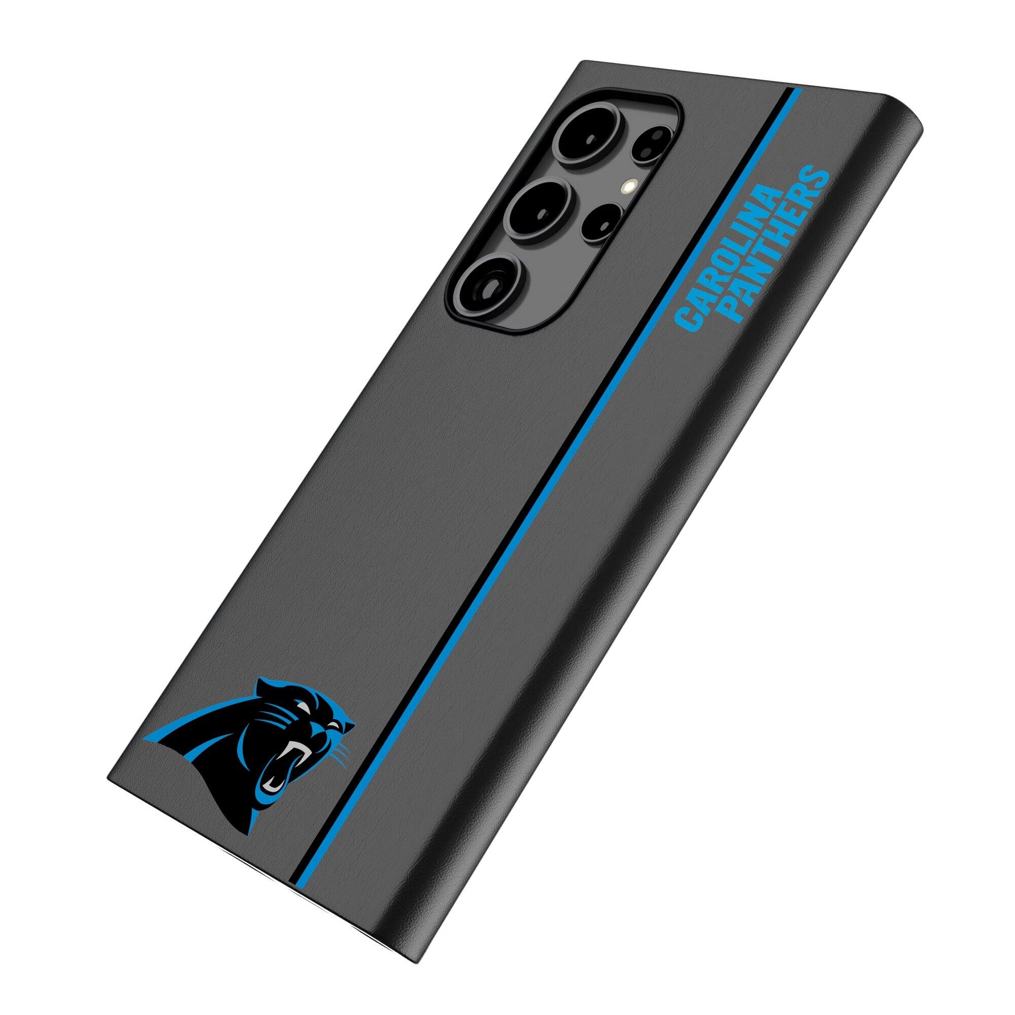 Alt View 1. Keyscaper - Carolina Panthers Galaxy Magnetic Bump Case - S25 Plus - Black.