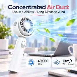Anysun - Portable Handheld Fan – Foldable Turbo Mini Fan with Strong Wind, Ultra Quiet Personal Cooling for Travel & Outdoor - White