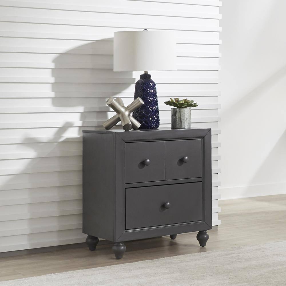 Alt View 3. Liberty Furniture Industries - Cottage View Night Stand in Dark Gray - Gray.