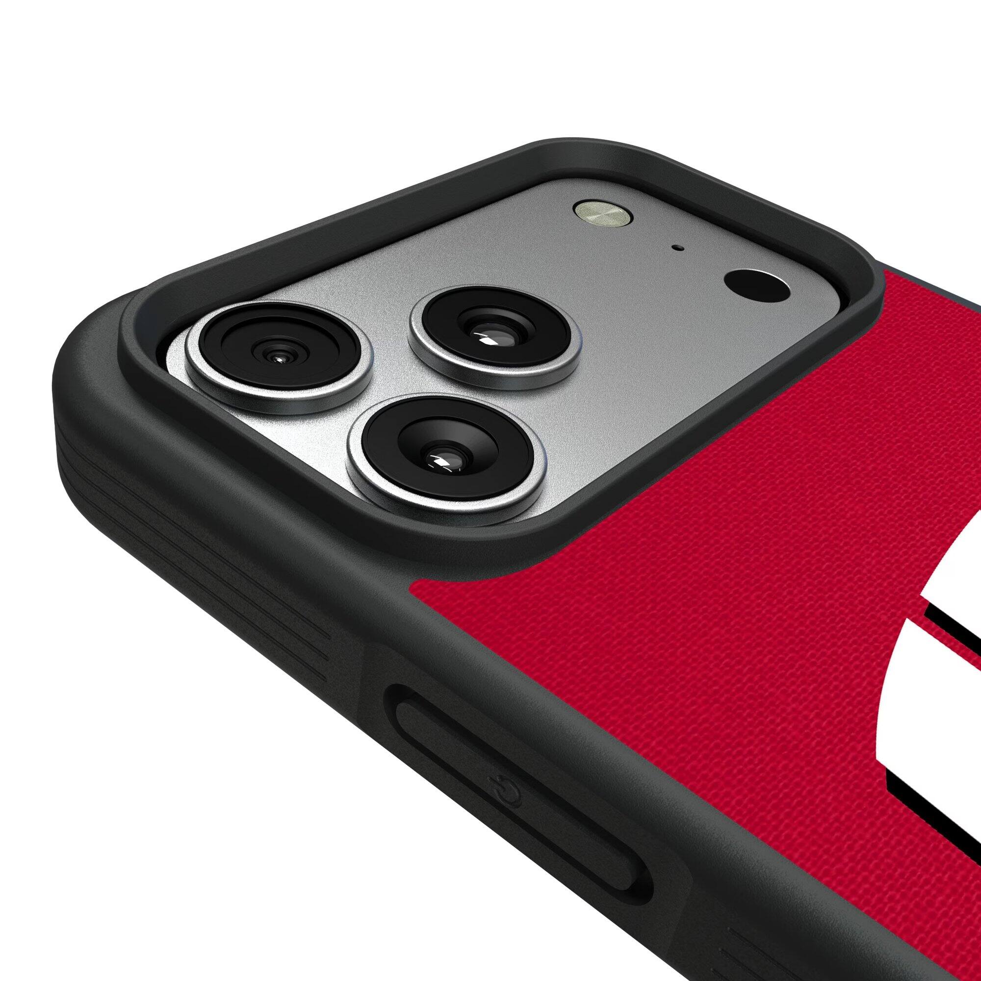Alt View 2. Keyscaper - Wisconsin Badgers iPhone Solid Design Bump Case - 15 Pro Max - Multicolor.