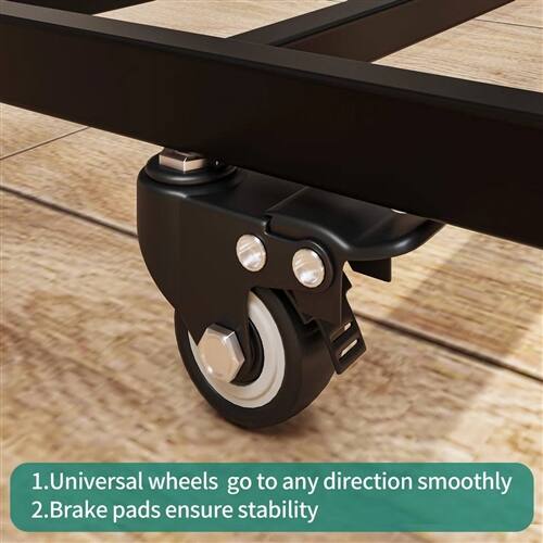 1. Universal wheels go to any direction smoothly  
2. Brake pads ensure stability