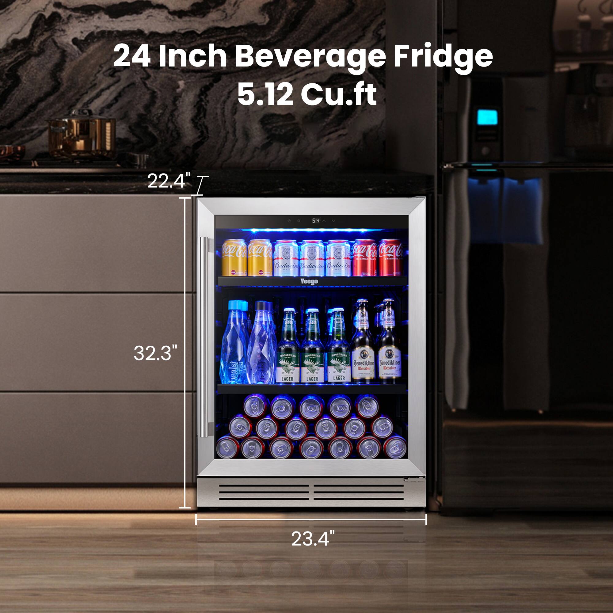 24 Inch Beverage Fridge 5.12 Cu.ft
22.4" I
32.3" ealst
23.4" PEOL