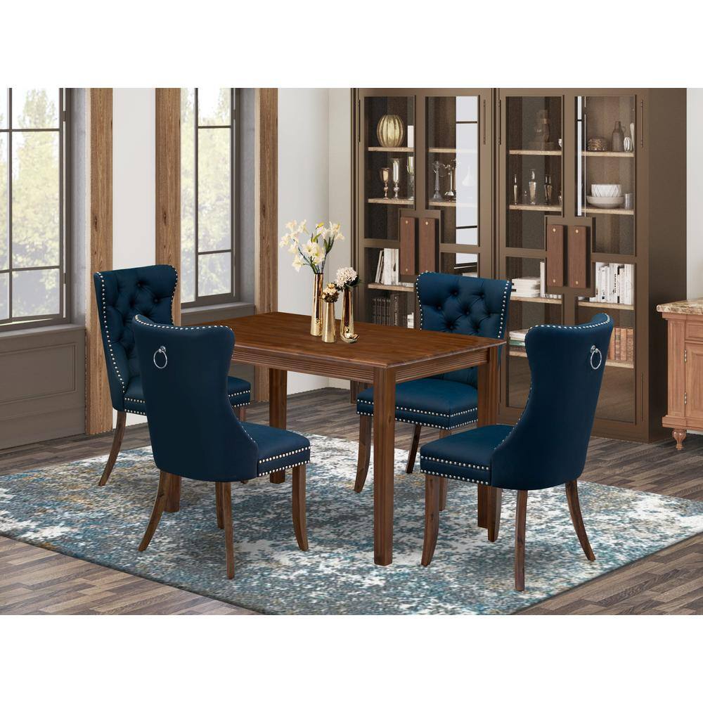 Alt View 3. East West Furniture - 5 Piece Modern Dining Table Set - Grey.
