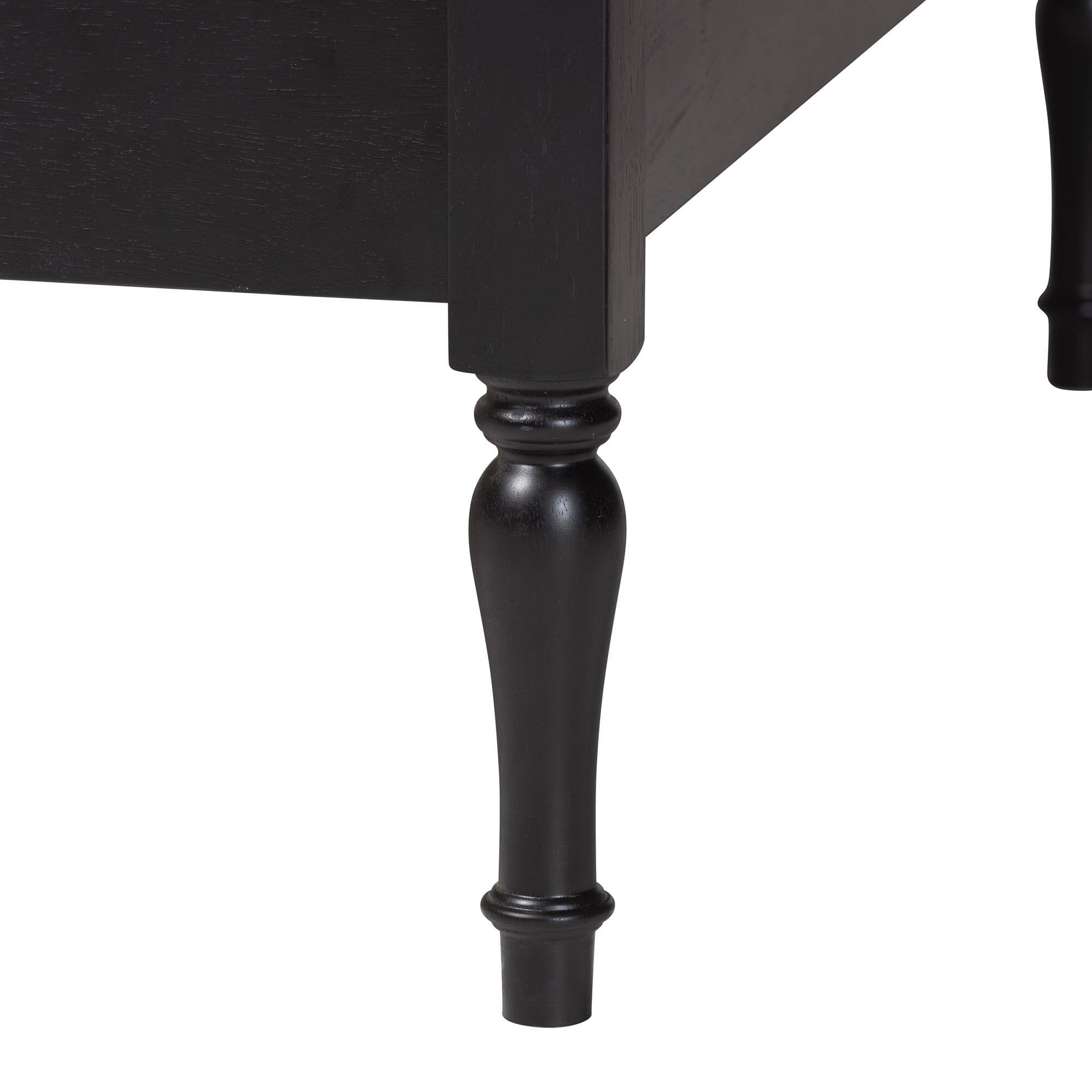 Alt View 3. Baxton Studio - Gaetano Wood Daybed with Turned Spindle Post, Twin - Black.