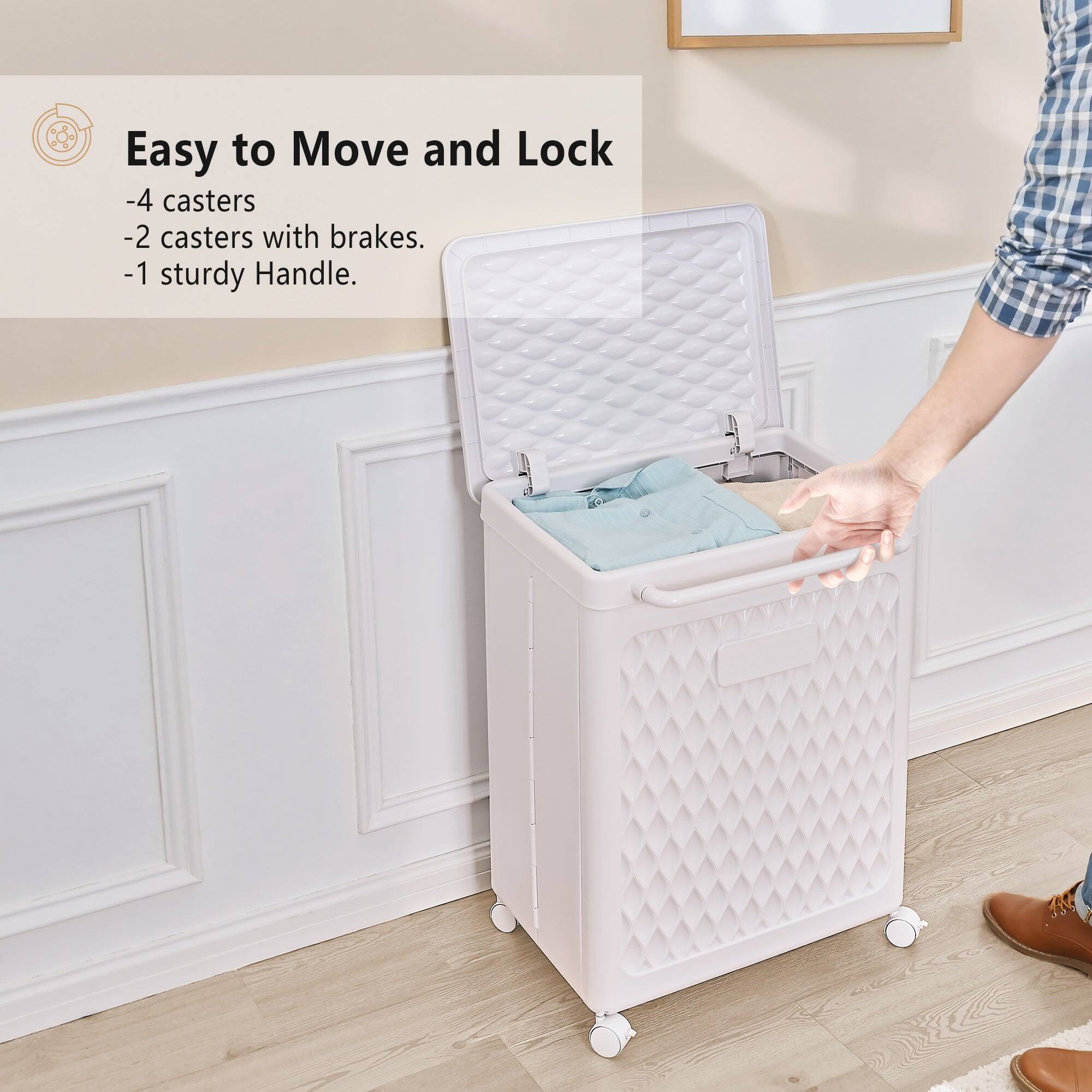 Easy to Move and Lock  
- 4 casters  
- 2 casters with brakes.  
- 1 sturdy Handle.