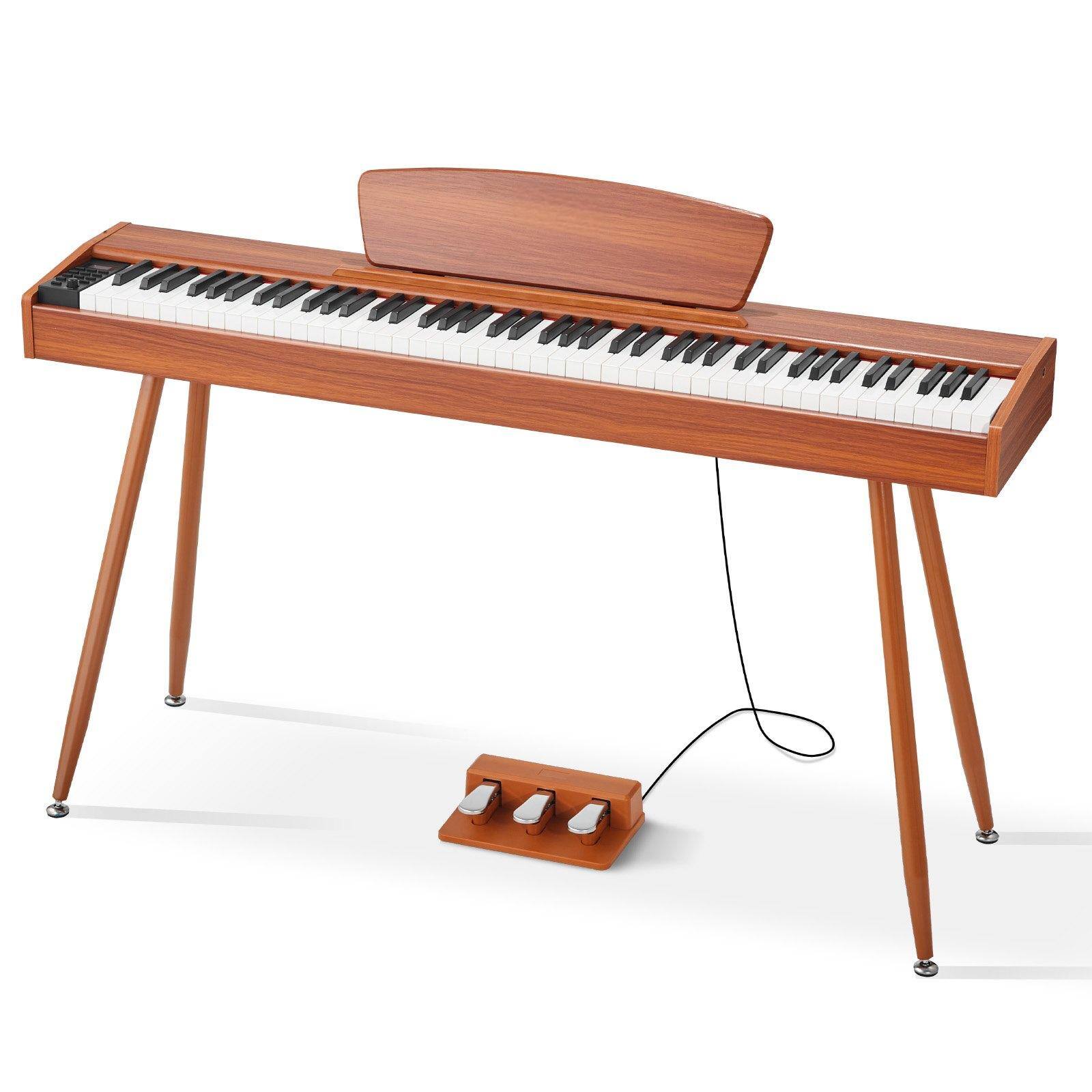 Alt View 8. Glintex - Weighted Digital Piano, 88-Key Fully Weighted Keyboard with Stand, Triple Pedal, Power Adapter and Wireless Support.