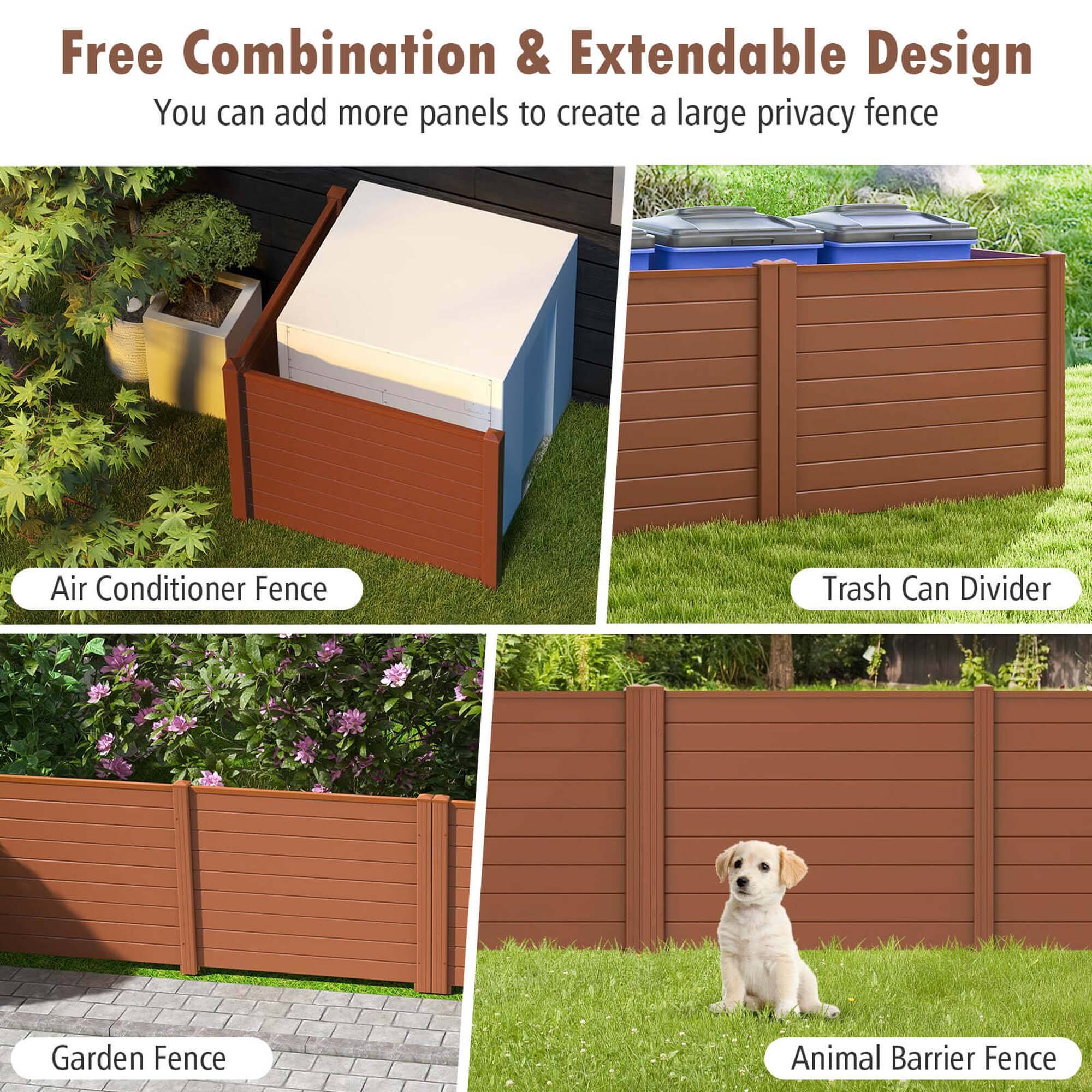 Free Combination & Extendable Design: You can add more panels to create a large privacy fence.