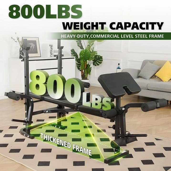 800LBS WEIGHT CAPACITY HEAVY-DUTY, COMMERCIAL LEVEL STEEL FRAME THICKENED FRAME