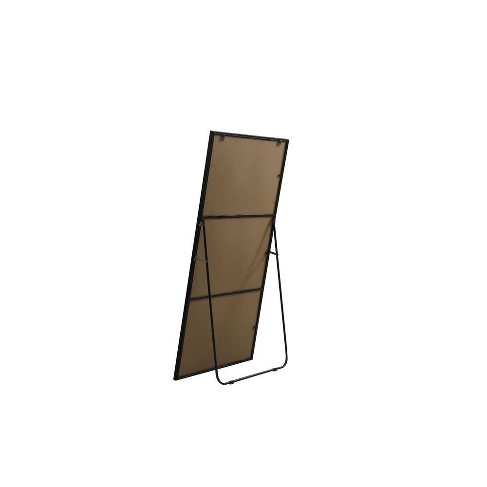 Alt View 1. Elegant Decor - Metal Frame Rectangle Full Length Mirror 30x60 Inch in Black - Black.