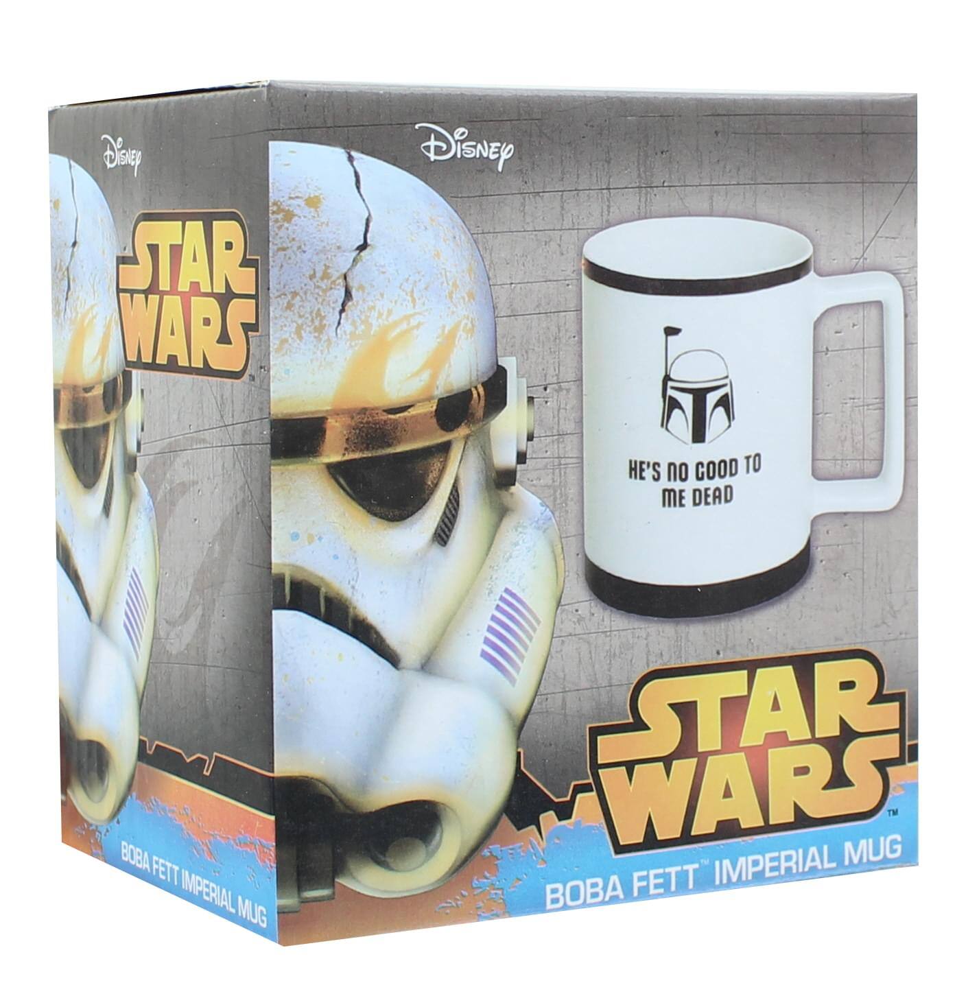 Disney STAR WARS  
BOBA FETT IMPERIAL MUG  
HE'S NO GOOD TO ME DEAD  
Disney STAR WARS  
BOBA FETT IMPERIAL MUG