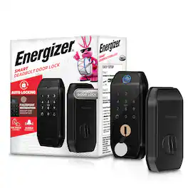 Energizer - Smart Door Lock, Deadbolt Lock with Keyless Fingerprint Entry, App Control, Anti-Peep Passcode Touchscreen, 2 Keys - Black