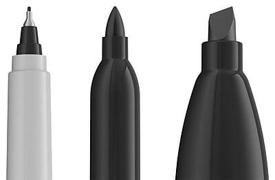 Alt View 1. Sharpie - Sharpie Variety Pack Permanent Markers, Assorted Tips, Black, 6/Pack (2135318).