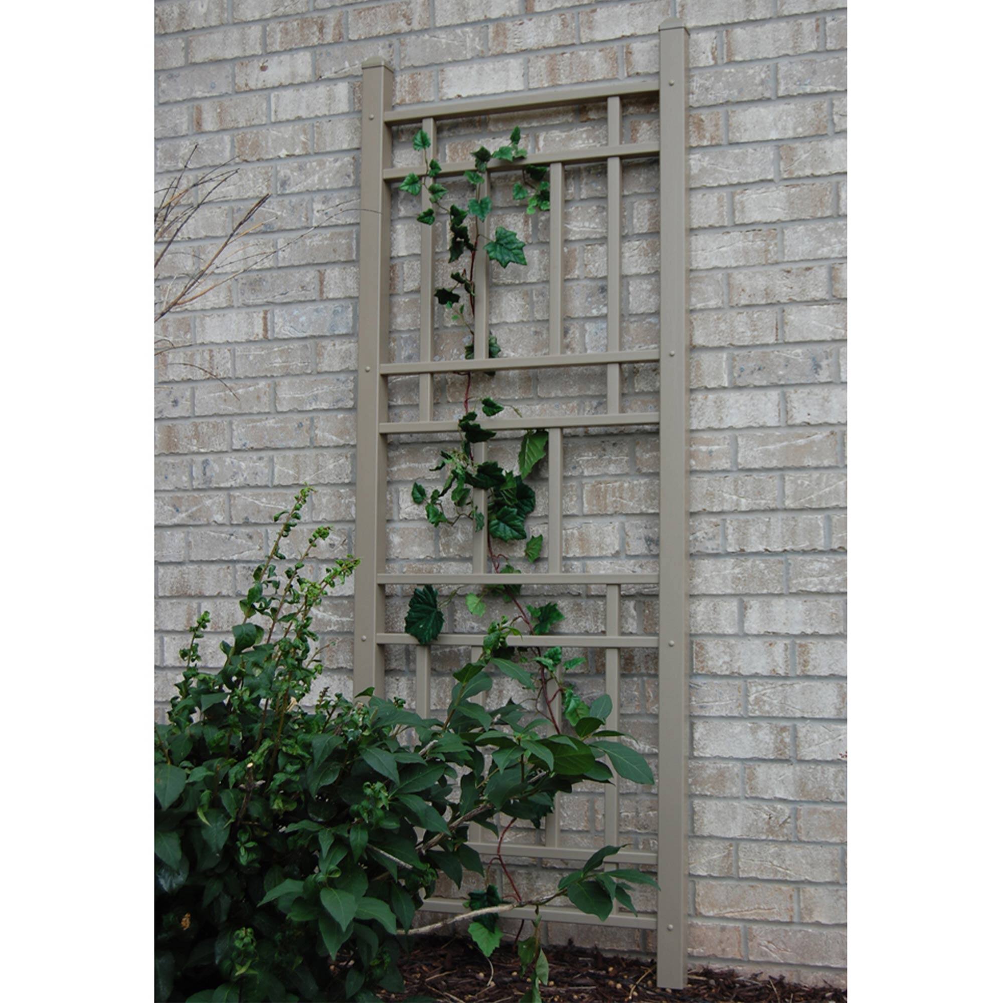Alt View 4. Dura-Trel - Dura-Trel Wellington 28 x 75 Inch PVC Vinyl Outdoor Garden Patio Trellis, Mocha - Mocha.