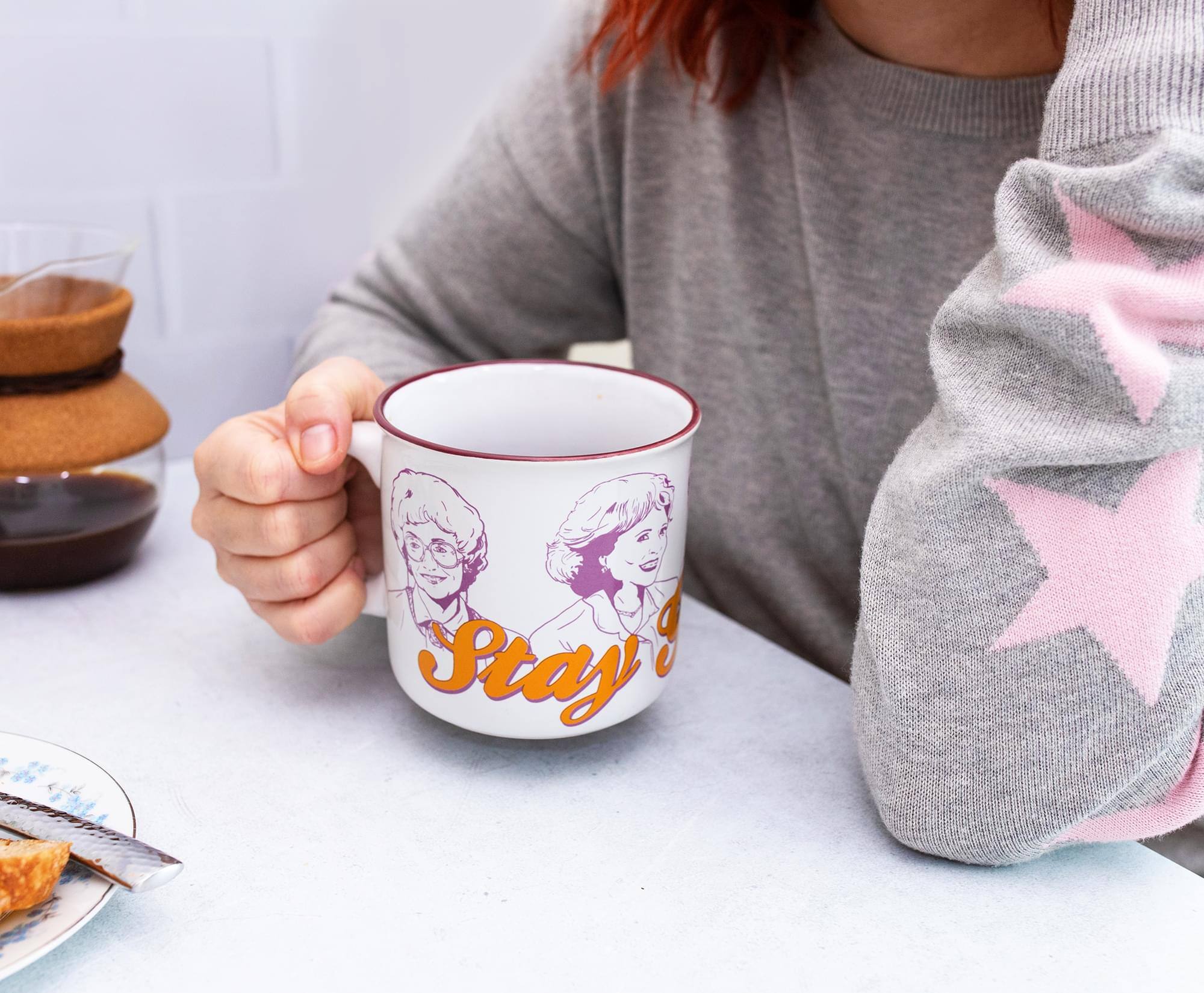 Alt View 3. Silver Buffalo - The Golden Girls "Stay Golden" Ceramic Camper Mug | Holds 20 Ounces - White.