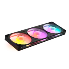 Front. NZXT - NZXT - F360 RGB Fan - 360mm Single-Frame Case Fan Unit with 3x 120mm PWM RGB Computer Case Fans - Black.