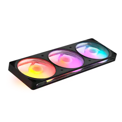 Front. NZXT - NZXT - F360 RGB Fan - 360mm Single-Frame Case Fan Unit with 3x 120mm PWM RGB Computer Case Fans - Black.