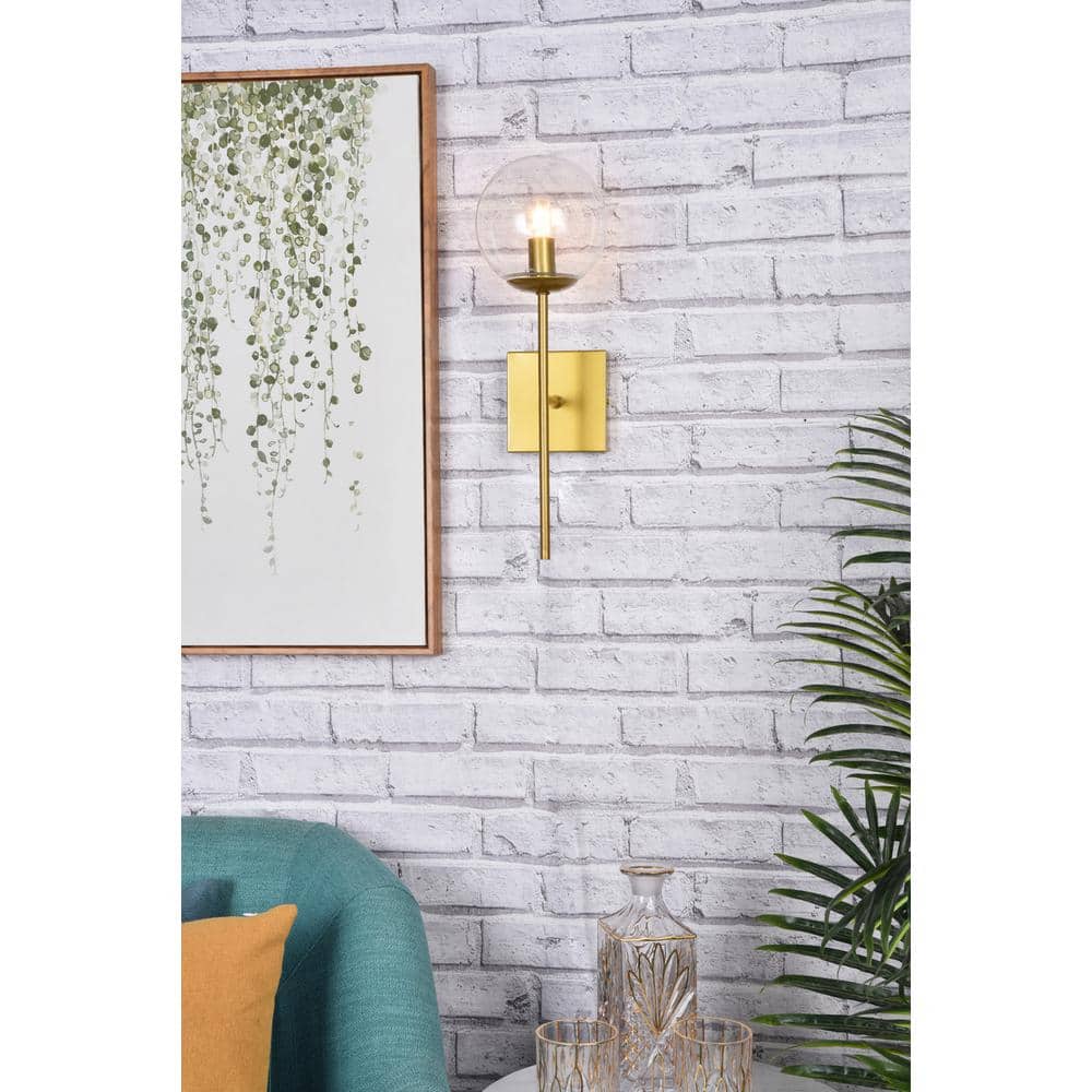 Living District - Neri 1 light glass wall sconce - Brass And Clear price history on PriceWatchPro