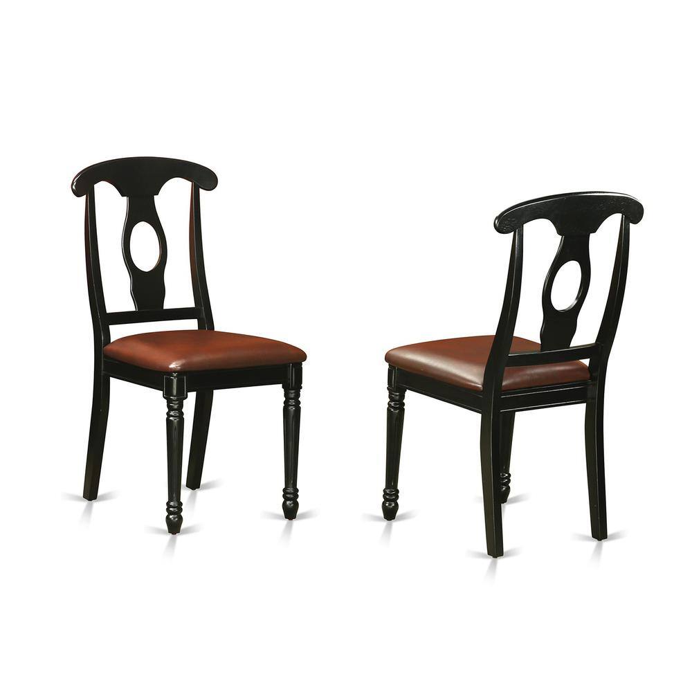 Left. East West Furniture - 5 PC Dining room set-Dining Table and 4 Wood Dining Chairs - Black & Cherry.