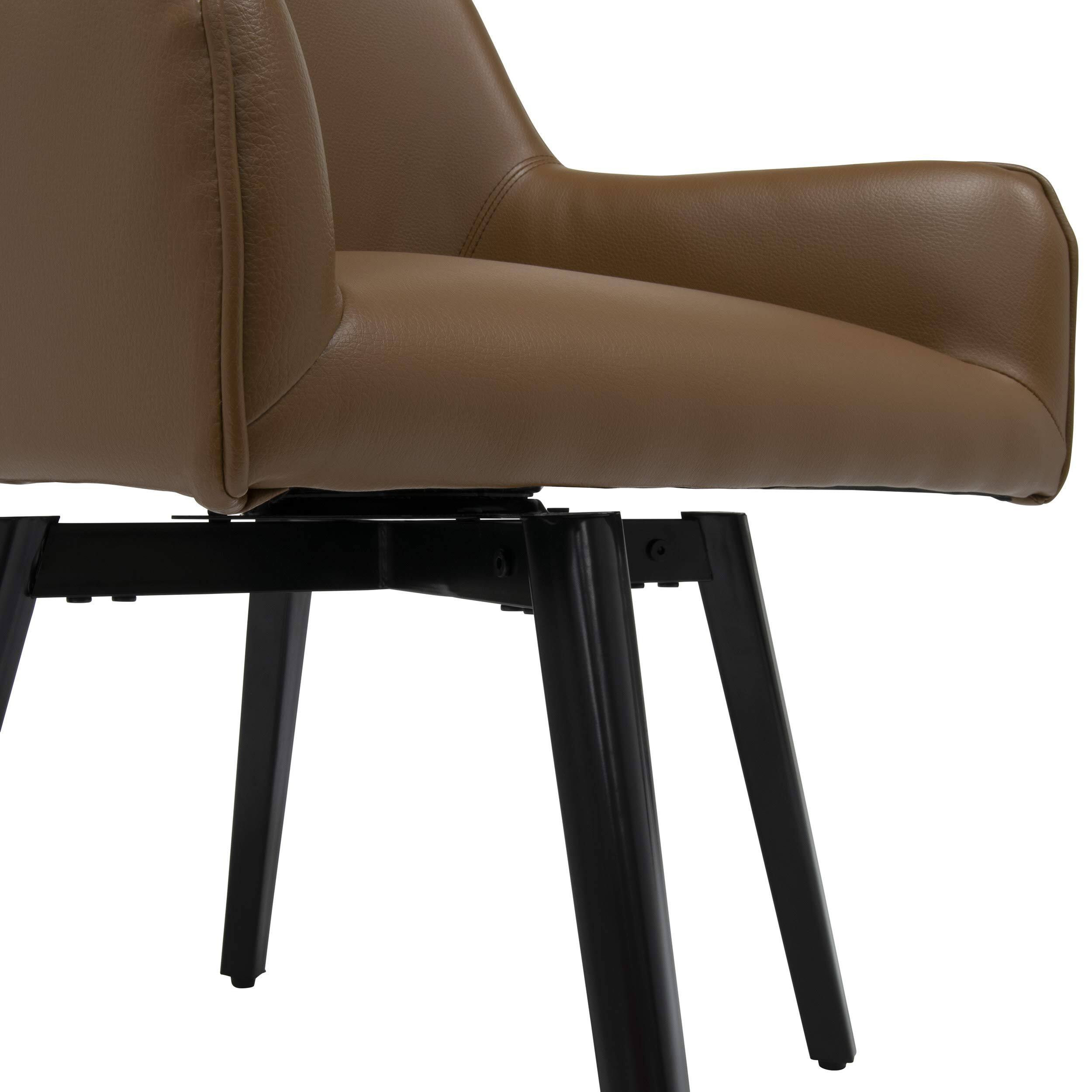 Alt View 5. JETRANSPORT - Studio Designs Home Spire Luxe Swivel Accent Chair With Arms Guest/dining/office Black/caramel Brown Blende... - Caramel.