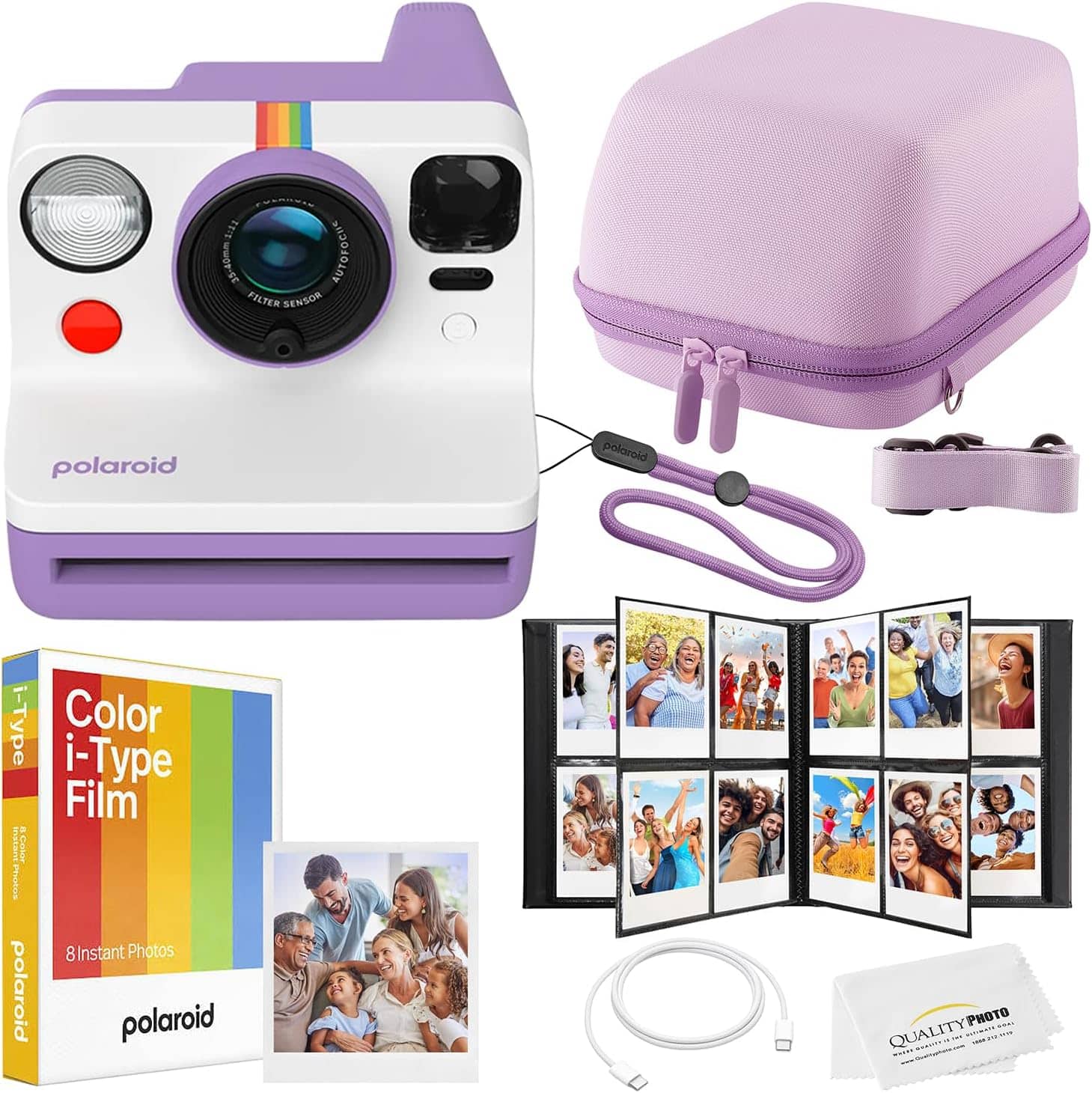 Polaroid - Now Instant Camera Bundle - Film, Case, Album & Quality Photo Cloth