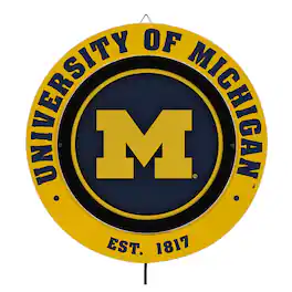 Evergreen Enterprises - Michigan Wolverines 15" LED Round Metal Lit Wall Sign - Multicolor