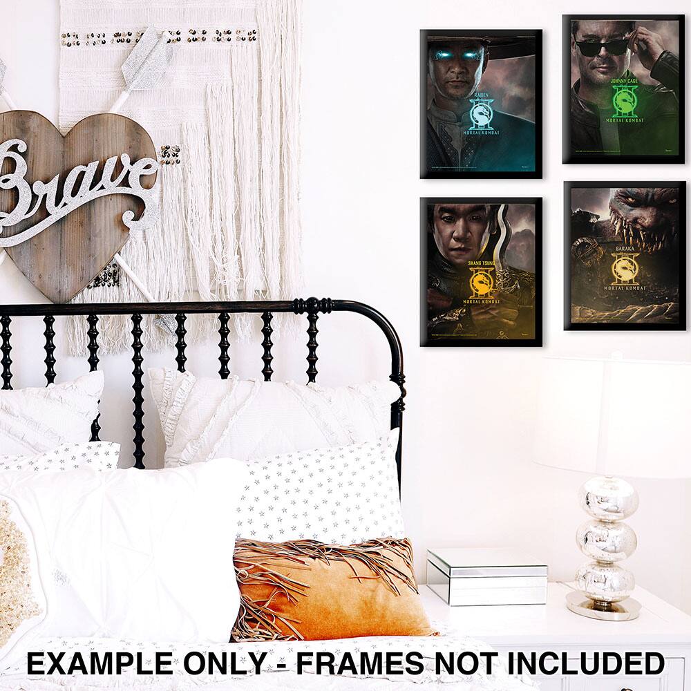 "9 Brave FABLY MESHAS ...... SMANG FOUN nakiNI LENRLI S CA H SANEA BARAKA NERTAN ORRAI EXAMPLE ONLY - FRAMES NOT INCLUDED"