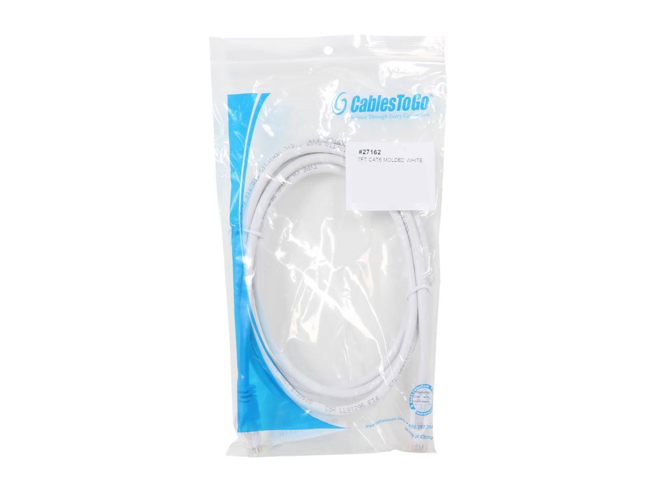 CablesToGo  
Service Through Every Connection  

#27162  
7FT CAT6 MOLED WHITE  

CSA LL81295  
LLB1  

Made in China