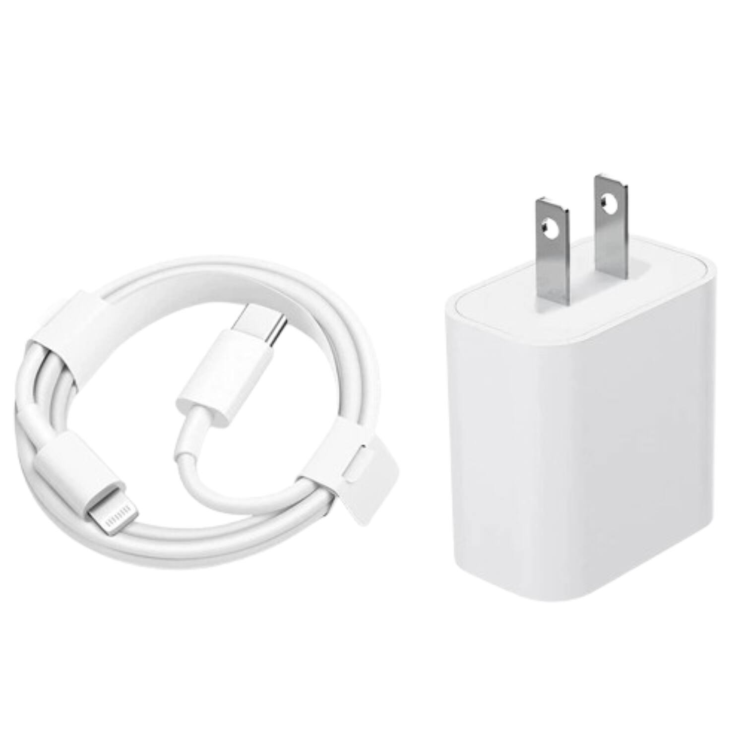 Stock Preferred - 20W PD USB-C Fast Charger with 6 ft Cable for iPhone and iPad - White