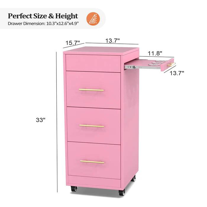 Perfect Size & Height  
Drawer Dimension: 10.3"x12.6"x4.9"  
15.7"  
13.7"  
11.8"  
13.7"  
33"