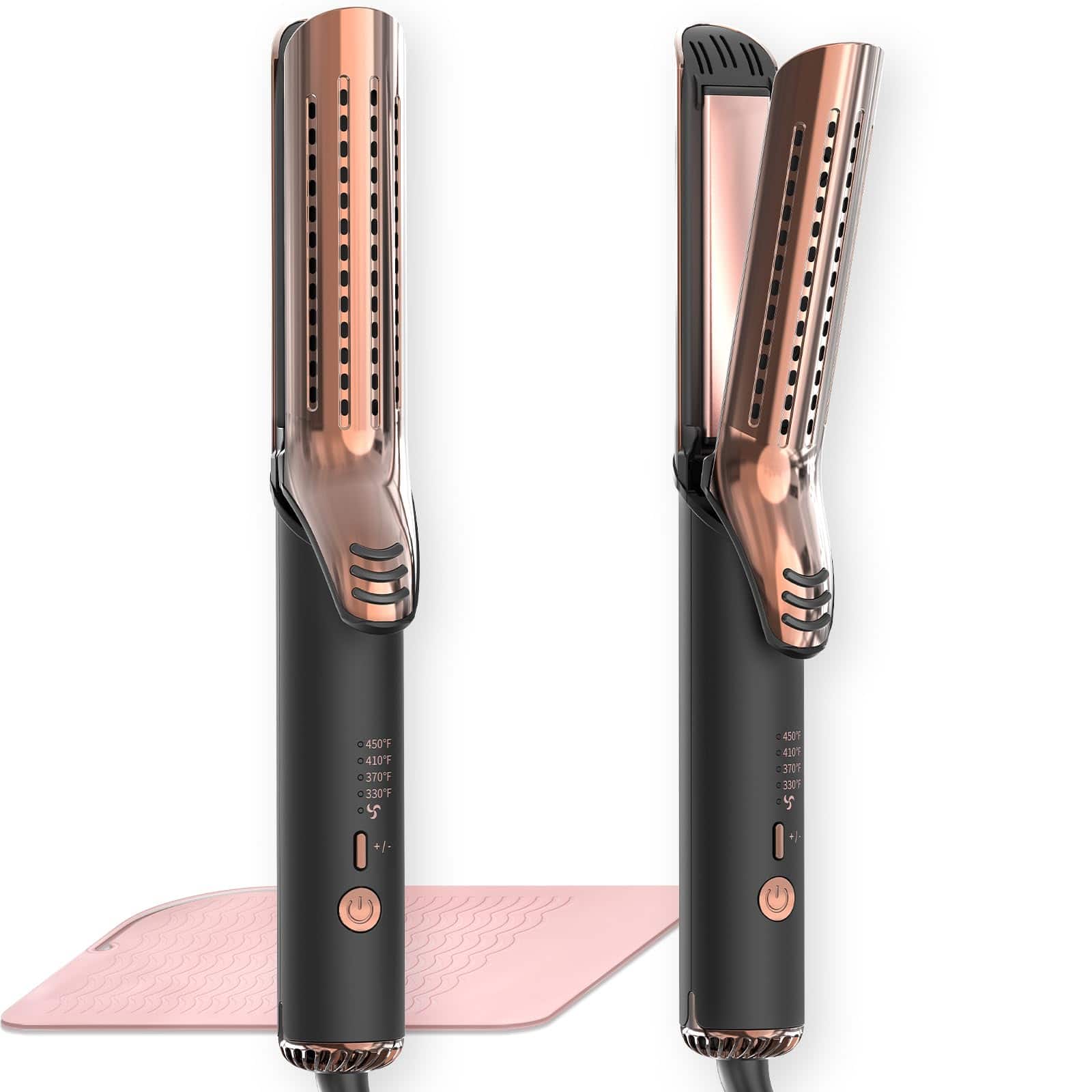 Reds Spade - Dual voltage Curling Iron Airflow Styler Titanium Hair Straightener And Curler For Women Lasting Curls - Default