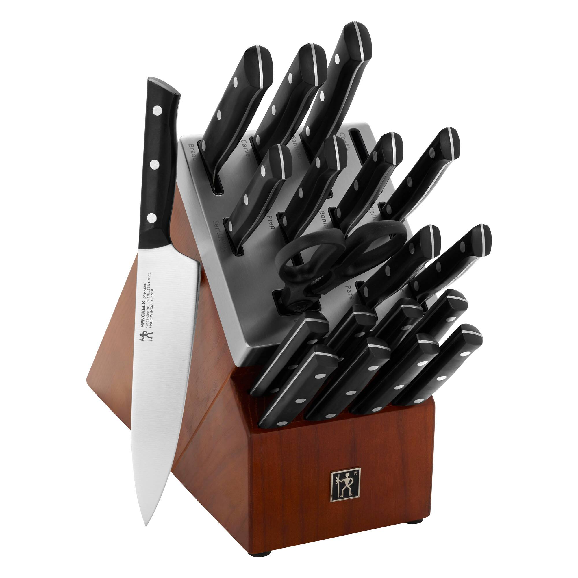Henckels - Dynamic 20-pc Self-Sharpening Knife Block Set - Brown
