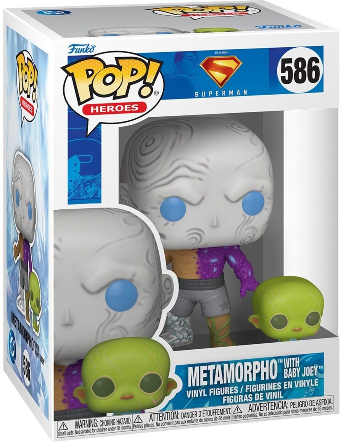 Funko POP! 586 SUPERMAN HEROES METAMORPHO BABY JOEY FIGURINES EN VINYLE FIGURES / VINYL FIGURAS DE ASFIXIA. ADVERTENCIA: PELIGRO DE ASFIXIA. ATTENTION: DANGER D'ÉTOUFFEMENT. pequeras. No es adecuado para menores de 36 meses. Partes pequeñas. Ne convient pas aux enfants de moins de 36 mois. WARNING: CHOKING HAZARD. Small parts. Not suitable for children under 36 months.