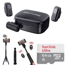 HOLLYLAND - LARK A1 Duo Wireless Lavalier Mic System w/ USB-C Connector Video Kit - Black